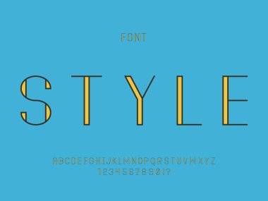 Stil yazı tipi. Vektör alfabesi 