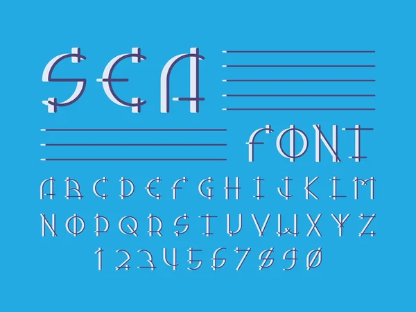 Sea font. Alfabeto vectorial — Vector de stock