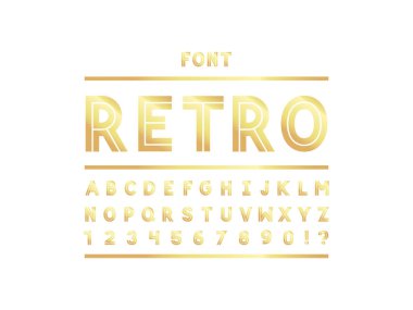 Retro yazı tipi. Vektör alfabesi 
