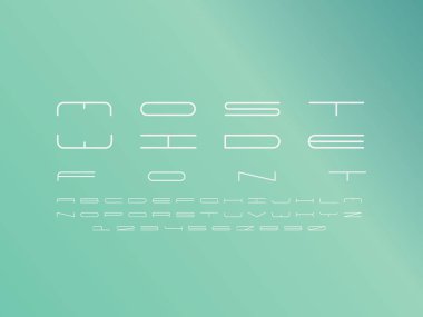 Geniş yazı tipi. Vektör alfabesi 