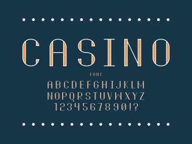 Casino yazı tipi. Vektör alfabesi 