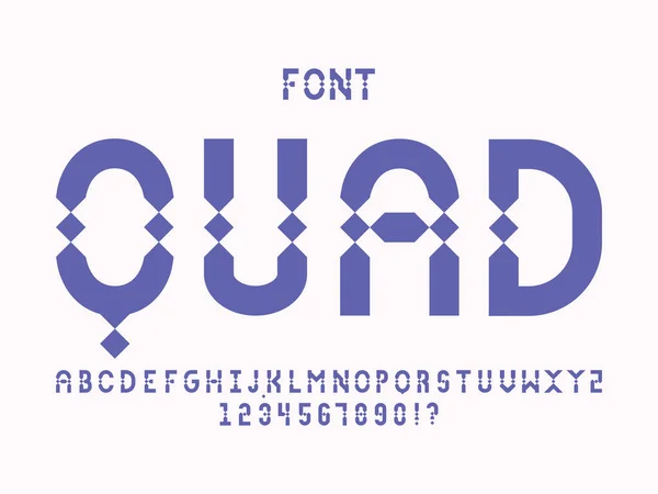 Fuente Quad. Letras del alfabeto vectorial — Vector de stock