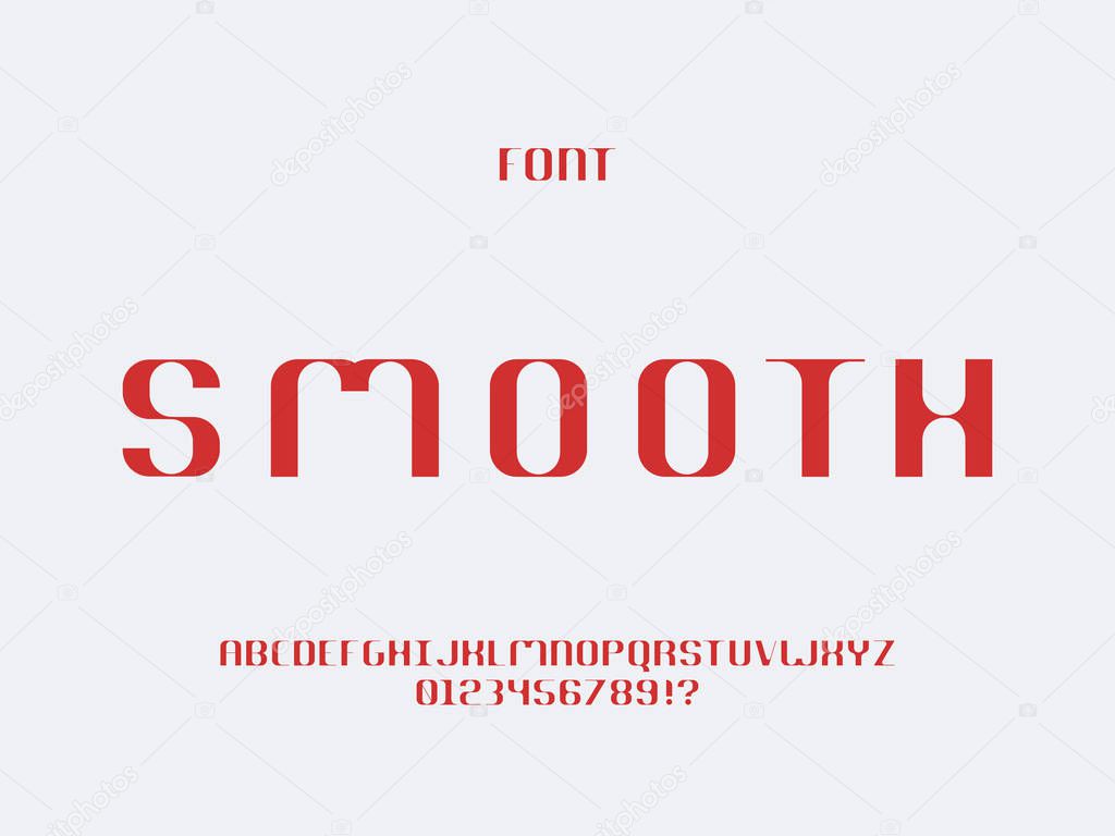 Smooth font. Vector alphabet