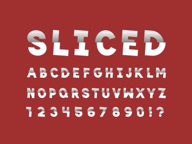 Dilimlenmiş yazı tipi. Vektör alfabesi 
