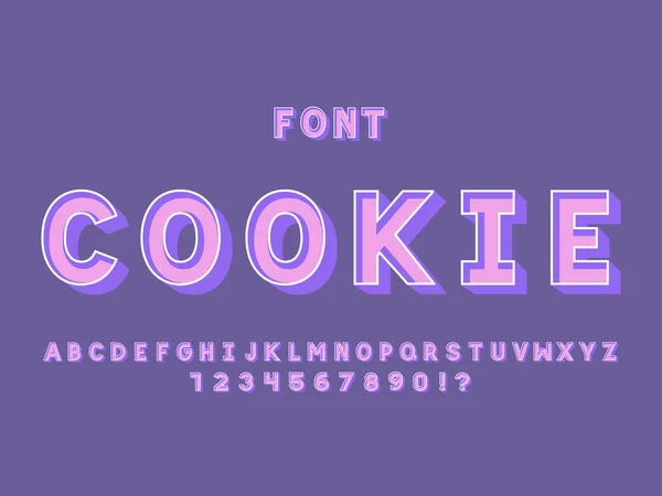Fuente Cookie. Alfabeto vectorial — Vector de stock