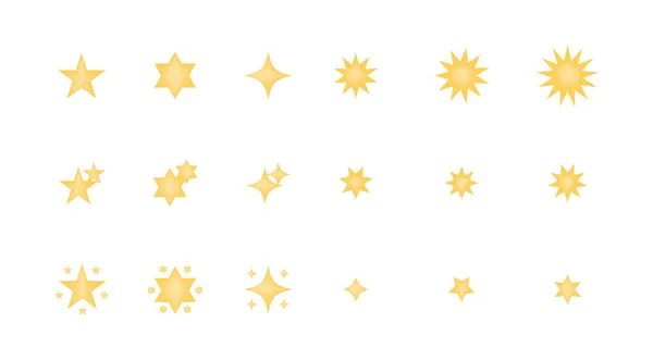 Set of stars emoticon vector — Stock Vector