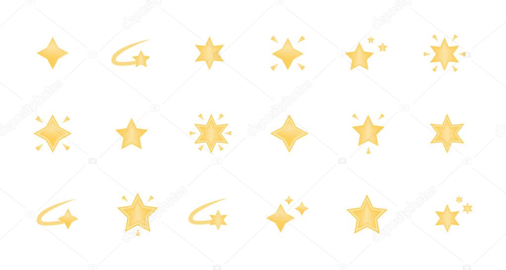 Set of stars emoticon vector 
