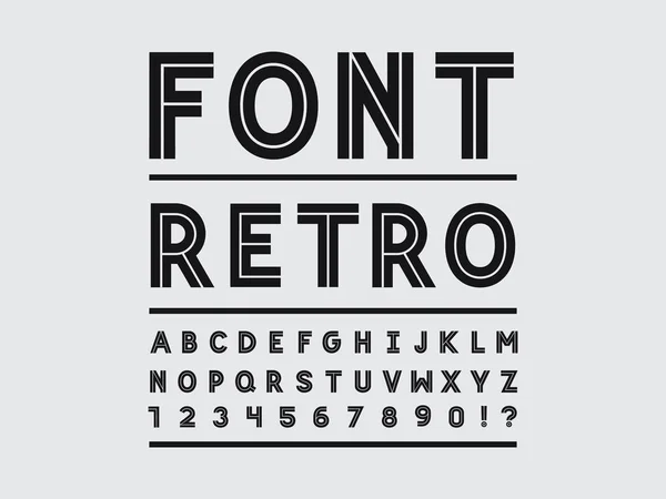 Retro font. Vector alphabet — Stock Vector