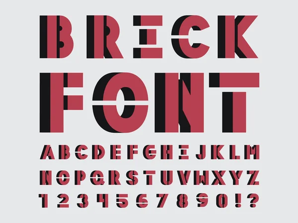 Fonte Brick. Alphabet vectoriel — Image vectorielle