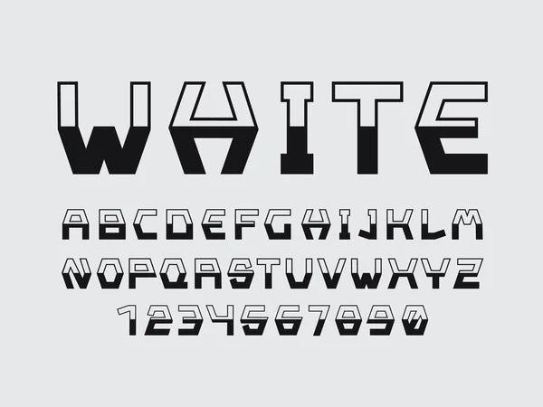 Λευκή γραμματοσειρά. Διάνυσμα αλφάβητο — Διανυσματικό Αρχείο