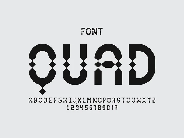 Fuente Quad. Alfabeto vectorial — Vector de stock