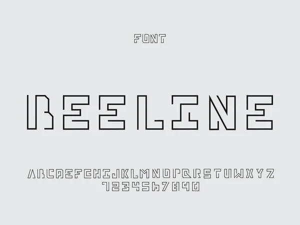 Beeline fuente. Alfabeto vectorial — Vector de stock