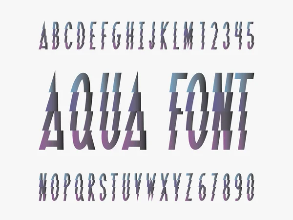 Το Aqua γραμματοσειρά. Διάνυσμα αλφάβητο — Διανυσματικό Αρχείο