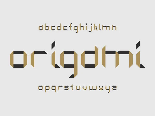 Origami-Schrift. Vektoralphabet — Stockvektor