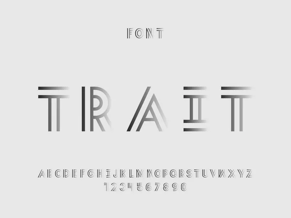 Fonte Trait. Alphabet vectoriel — Image vectorielle