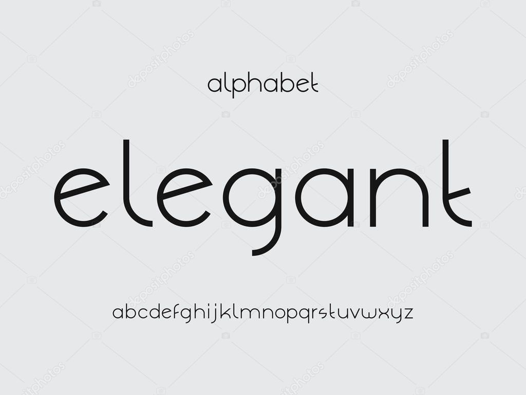 Elegant font. Vector alphabet letters. Typeface design. Typography Graphic
