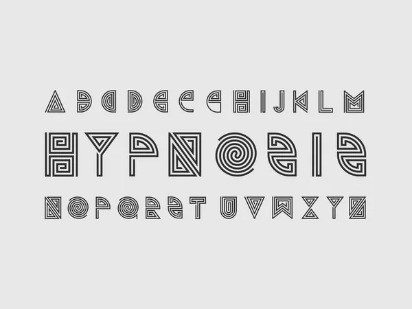 Hypnosis font. Vector alphabet — Stock Vector