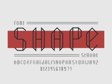 Şekil kontur yazı tipi. Vektör 