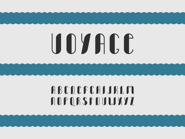 Voyage font. Vector alphabet — Stock Vector