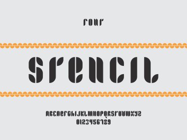 Şablonun yazı tipi. Vektör alfabesi 