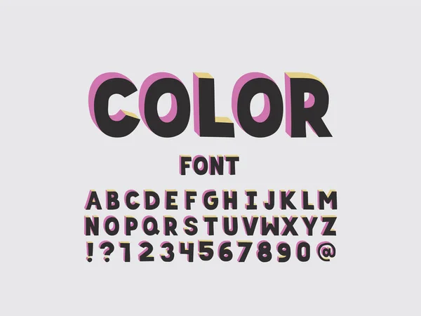 Χρώμα γραμματοσειράς. Διάνυσμα αλφάβητο — Διανυσματικό Αρχείο