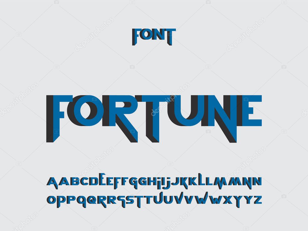 Fortune 3d font. Vector 