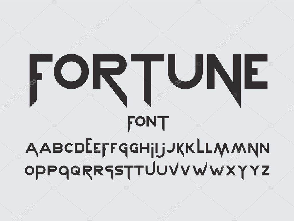 Fortune font. Vector alphabet 