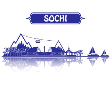 Sochi yerlerinden siluet. Dünya Kupası 2018.