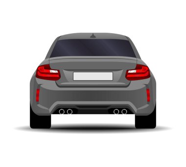 gerçekçi araba. spor coupe. Arkadan görünüm.