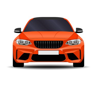 gerçekçi araba. spor coupe. Önden görünüm.