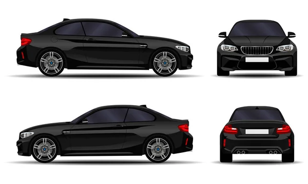 Realistic Car Sedan Front View Side View Back View Stock Vector by