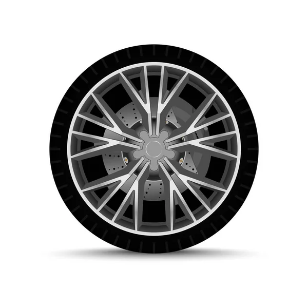 Roue Voiture Avec Pneu — Image vectorielle