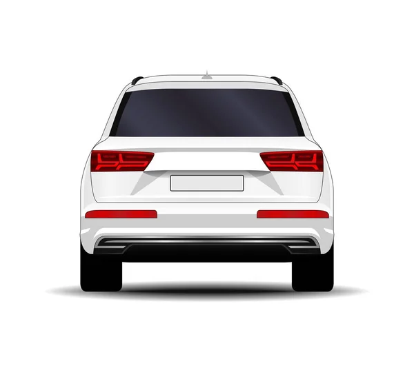 realistic SUV car. back view.