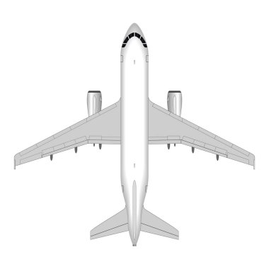 gerçekçi yolcu uçağı. yukarıdan görüntülemek.