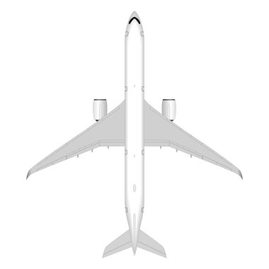 gerçekçi yolcu uçağı. yukarıdan görüntülemek.