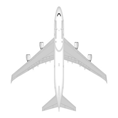 gerçekçi büyük yolcu uçağı. yukarıdan görüntülemek.