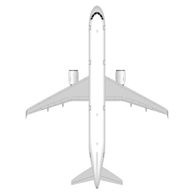 gerçekçi büyük yolcu uçağı. yukarıdan görüntülemek.