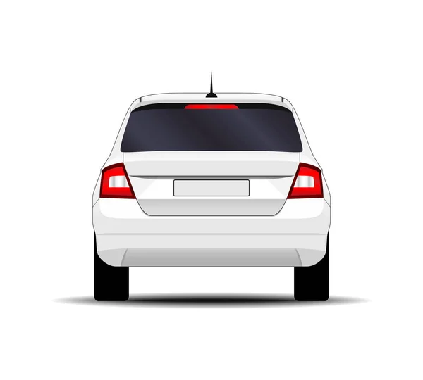 Realistic Car Hatchback Back View — Stock Vector