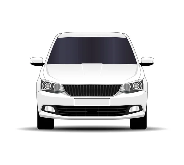 Carro Realista Hatchback Vista Frontal — Vetor de Stock