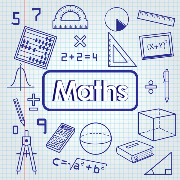 Powrót Szkoły Lekcja Matematyki — Wektor stockowy