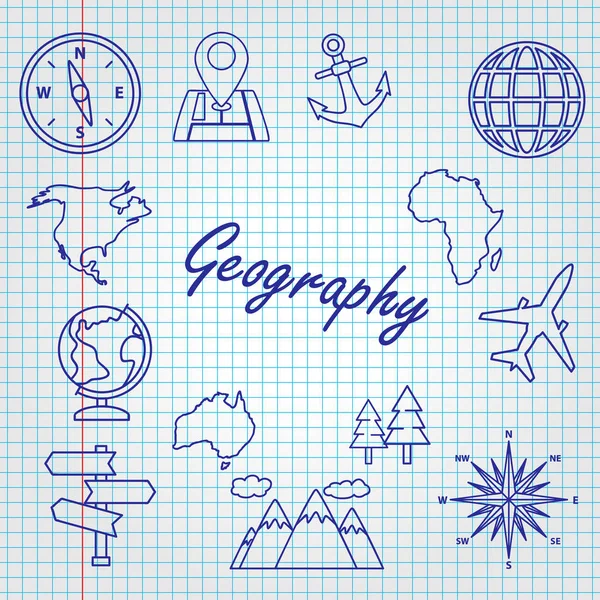 Возвращайся Школу Урок Географии — стоковый вектор