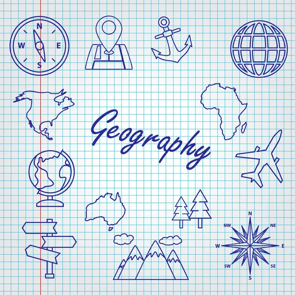 Volta Escola Aula Geografia —  Vetores de Stock