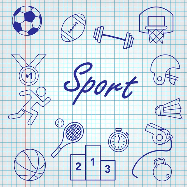 Torniamo Scuola Lezione Sport — Vettoriale Stock