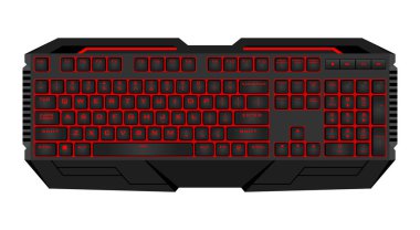 Gaming klavye Led sırt ile. Gerçekçi bilgisayar klavye.