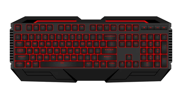 Clavier Jeu Avec Rétroéclairage Led Clavier Ordinateur Réaliste — Image vectorielle