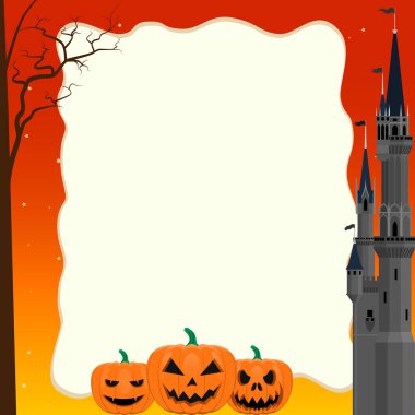 Cadılar Bayramı çerçeve. Ortasında senin metin olabilir.