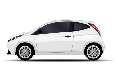 Gerçekçi bir araba. Hatchback. yan görünüm.