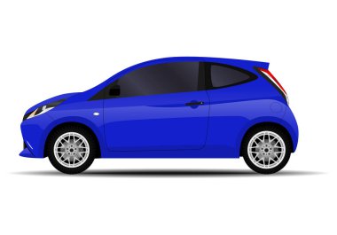 Gerçekçi bir araba. Hatchback. yan görünüm.