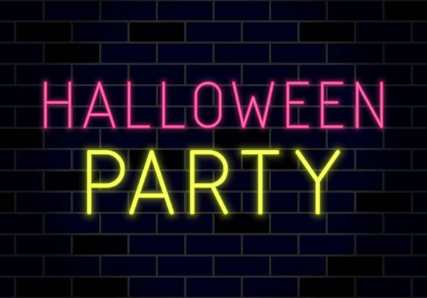 Halloween Party Vektor Neonlichter — Stockvektor