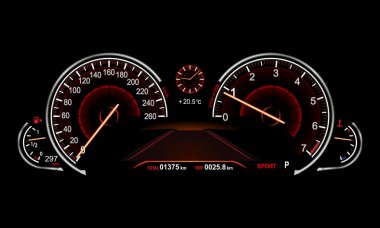 gerçekçi araba elektrik pano. 